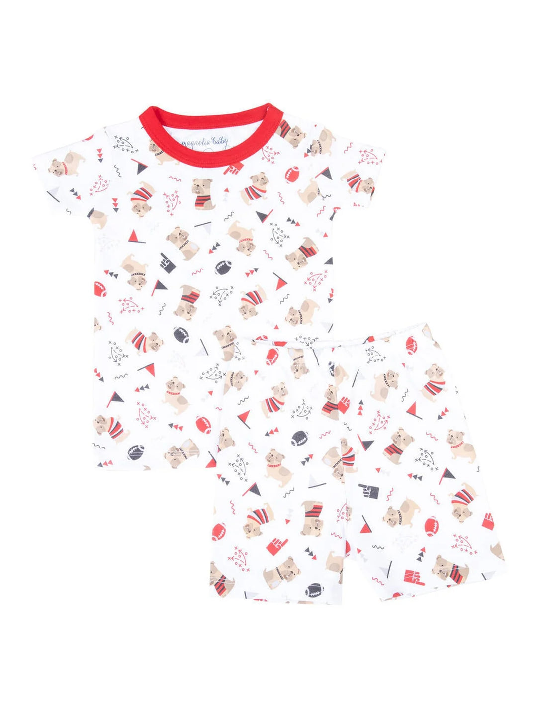 Bulldog Pride Short Pajamas- Red