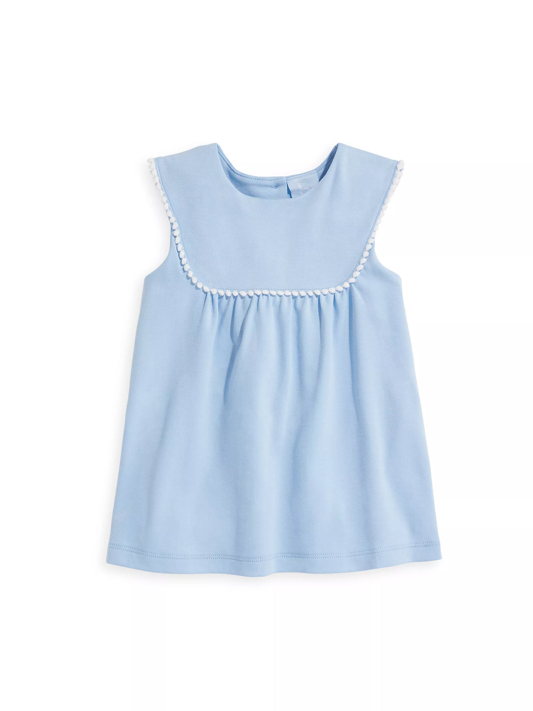 Pearl Pom Pom Blouse- Denim Blue