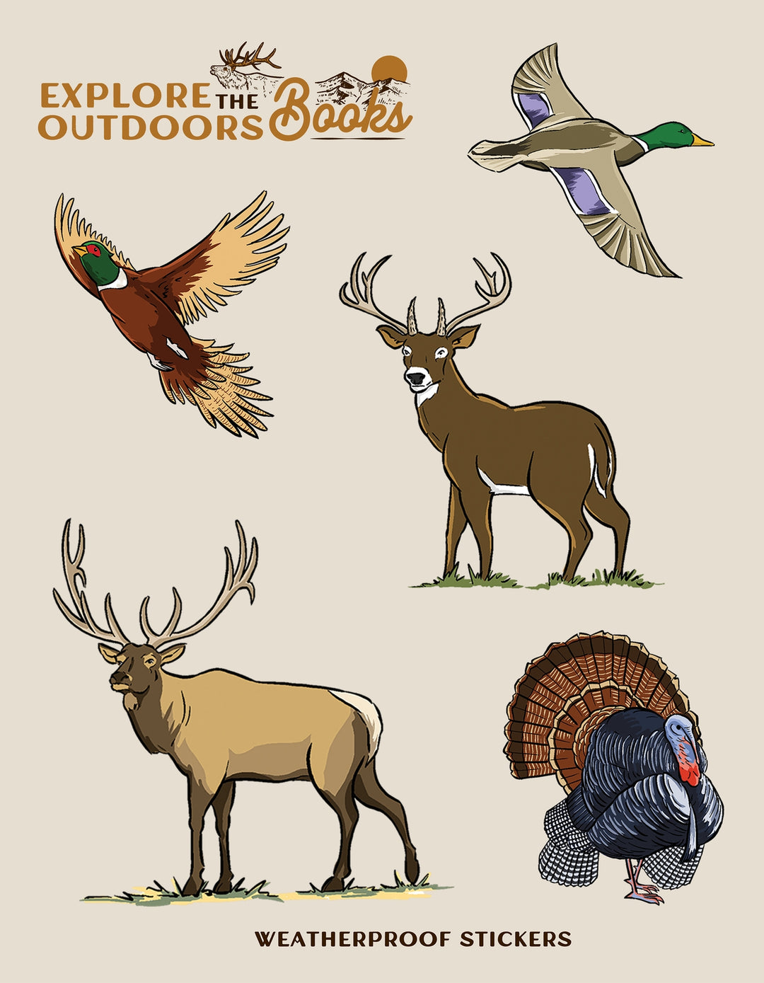 Hunting Weatherproof Sticker Sheet
