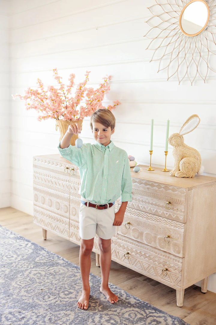 Dean's List Dress Shirt- Kiawah Kelly Green Windowpane