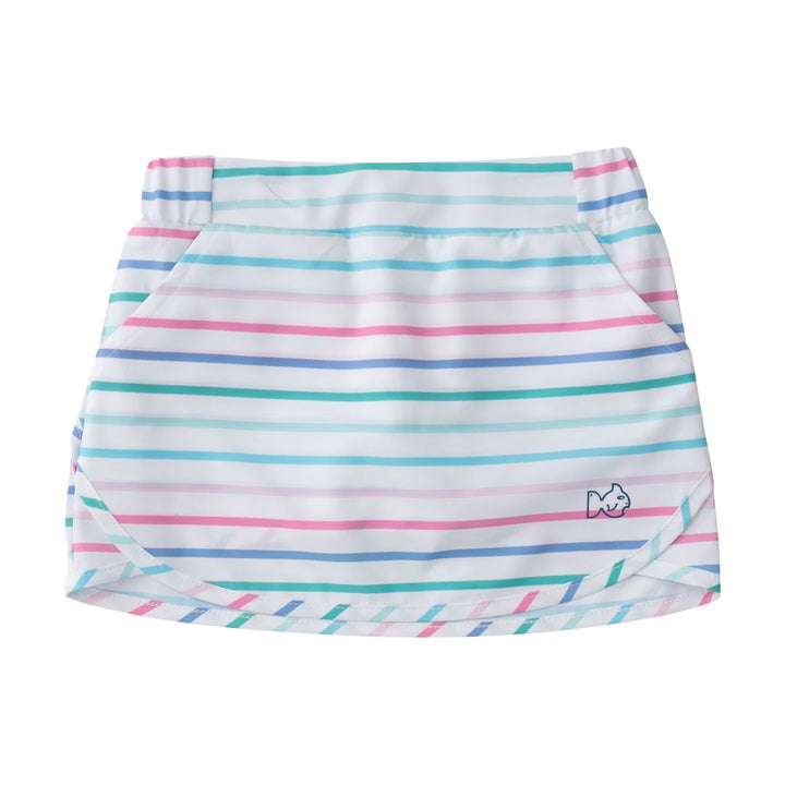 Girls Carolina Catch Skort- Fuchsia Pink Multicolor Stripe!