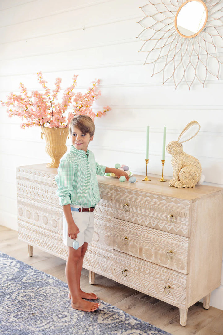 Dean's List Dress Shirt- Kiawah Kelly Green Windowpane