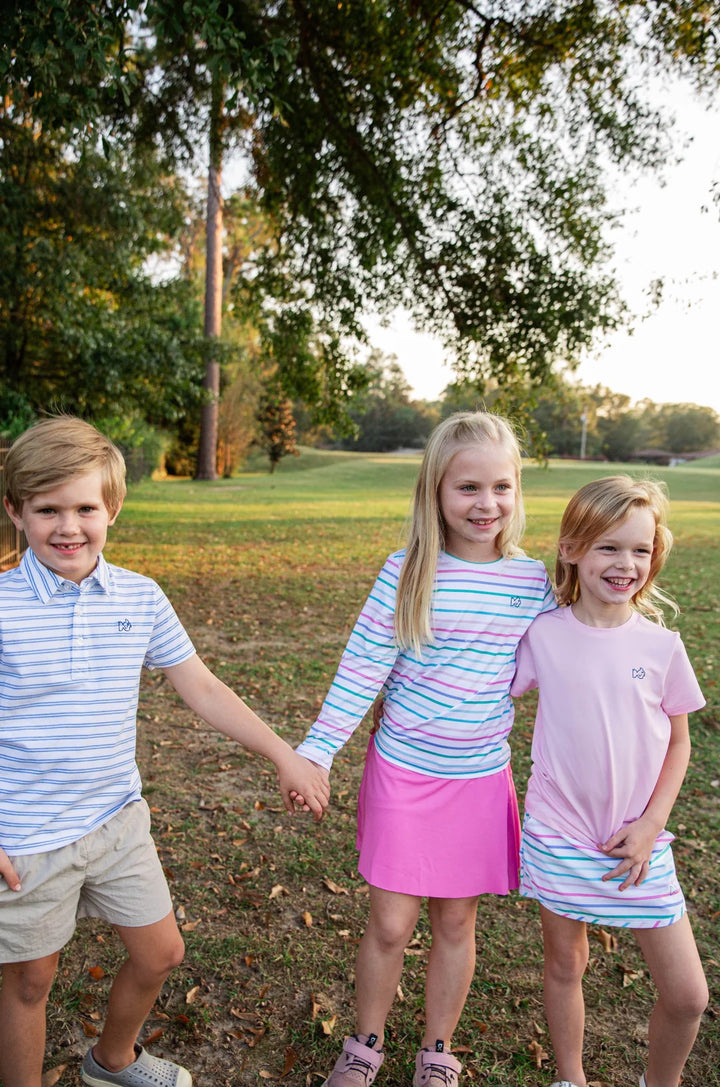 Girls Carolina Catch Skort- Fuchsia Pink Multicolor Stripe!