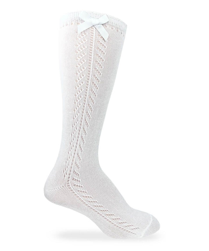 Jefferies Socks Pointelle Bow Knee High Socks