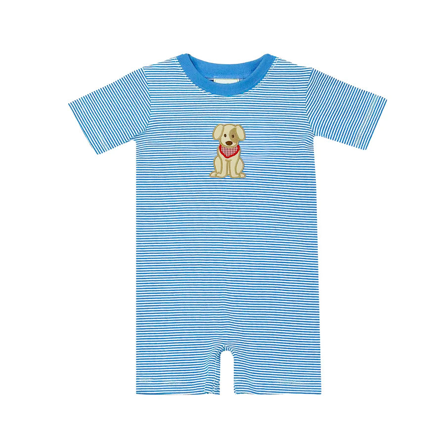 Labrador Straight Bubble- Periwinkle Bitty Stripe