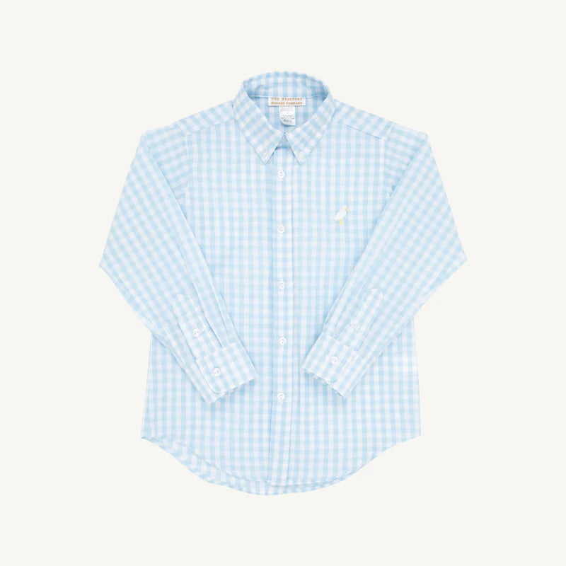 Dean's List Dress Shirt - Pink Greenbrier Gingham with Worth Avenue White Stork