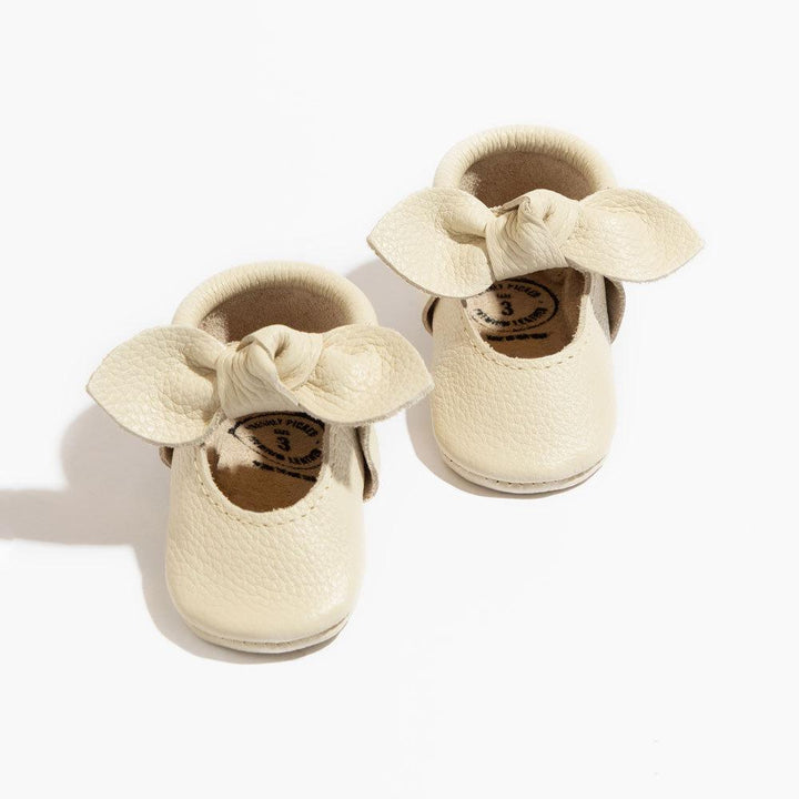 Birch Knotted Bow Baby Shoe- Soft Sole