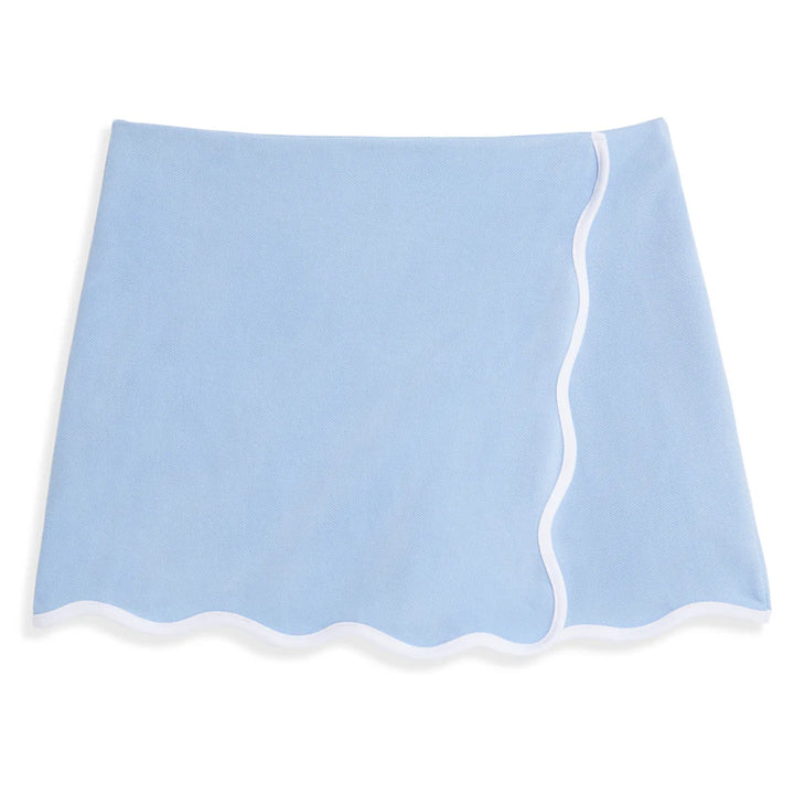 Scalloped Tennis Skort- Blue/White