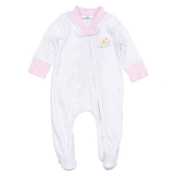 Little Waddlers Zip Footie- Pink