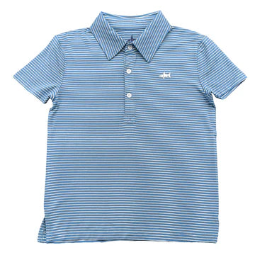 Banks SS Polo- Blue/White Stripe