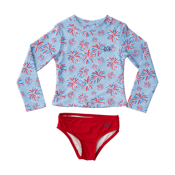 Reef Rashguard Swim Set- Fireworks Print