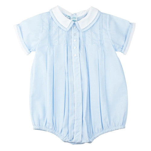 Button Front Dot Creeper-Blue