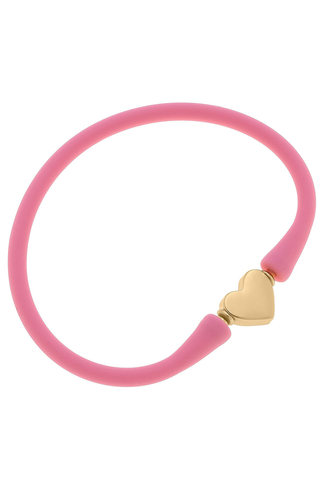 Bali Heart Bead Silicone Children's Bracelet- Bubble Gum