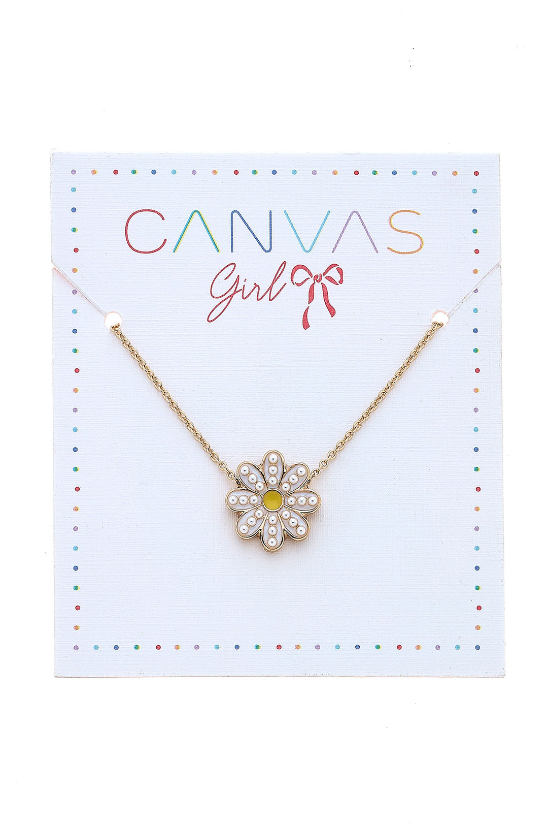 Zoey Daisy Delicate Children's Necklace- White