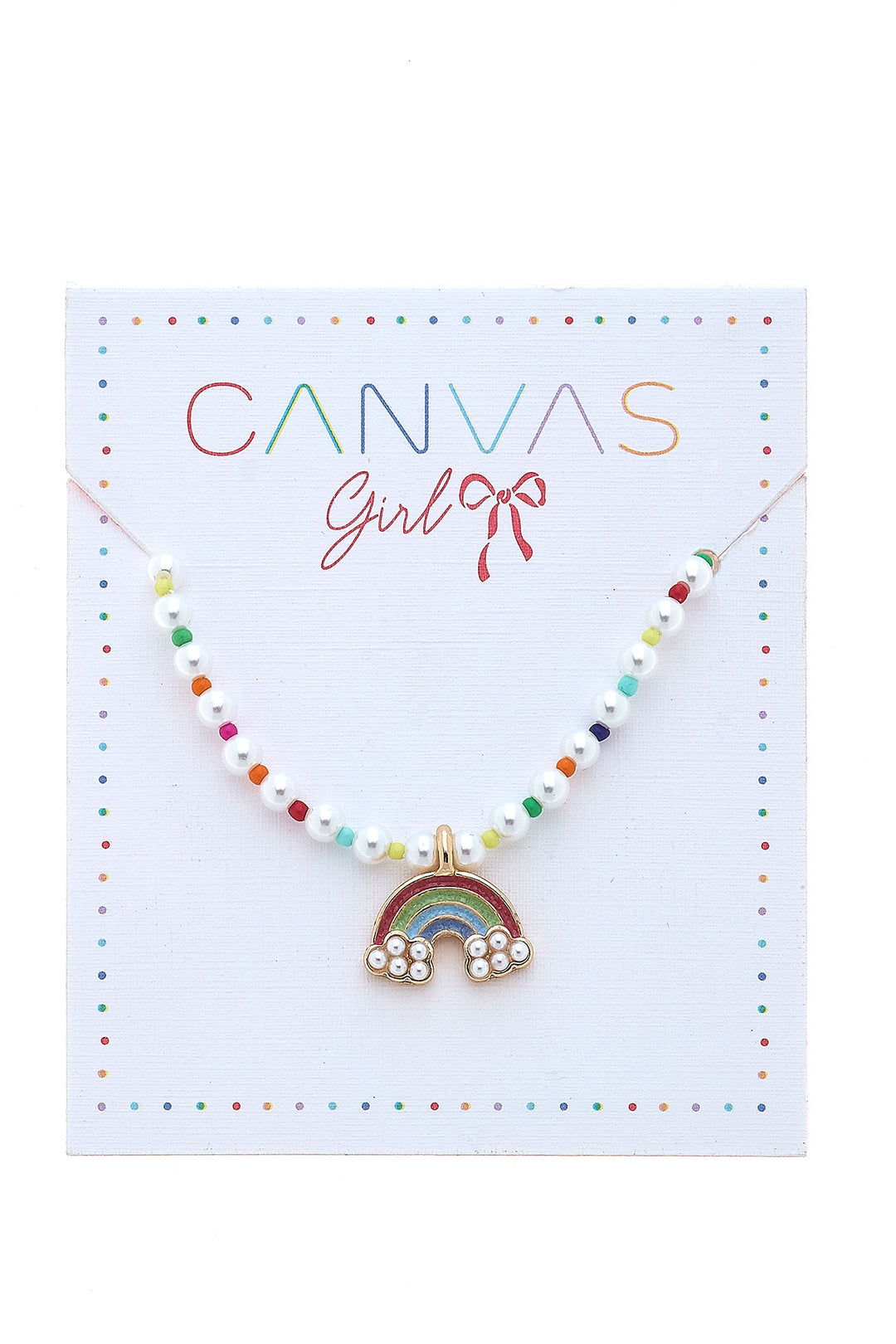 Jane Rainbow Pearl Beaded Children's Necklace- Multi
