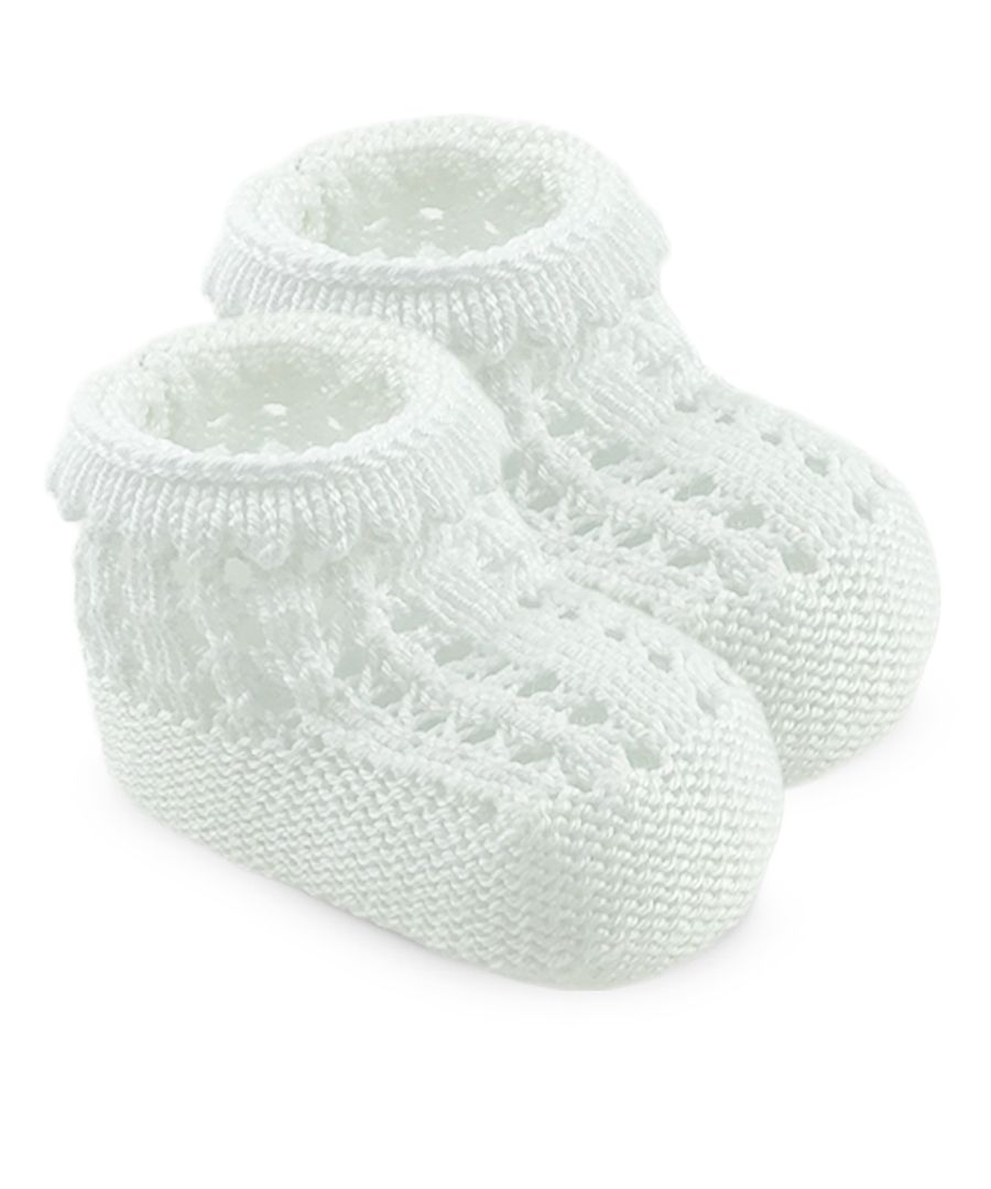 Pointelle Booties-White