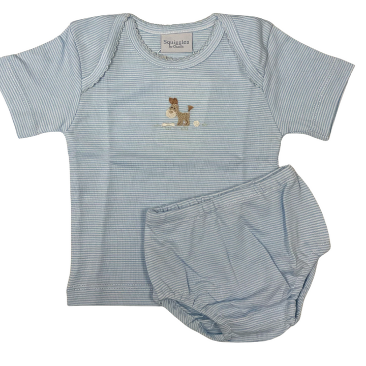 French Knot Dog with Bone Diaper Set
