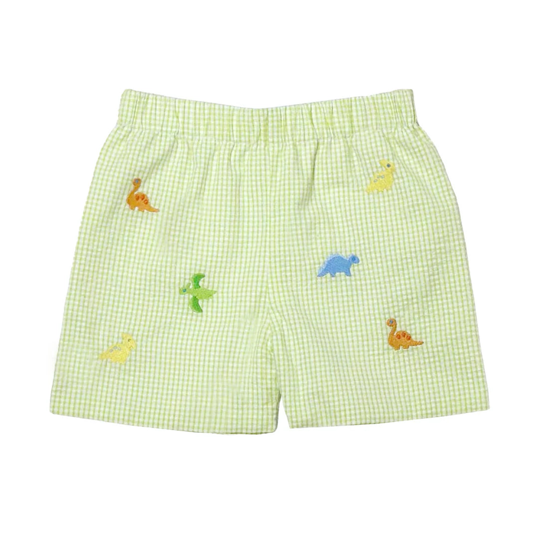 Dino Leo Short- Lime Green Mini Seersucker
