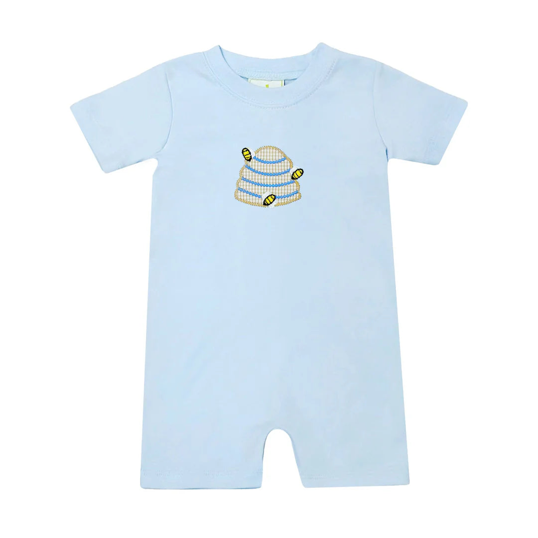 Bees Straight Bubble- Light Blue