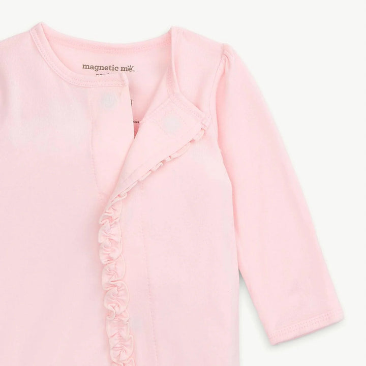 Pink Dogwood Modal Magnetic Parent Favorite Footie with Ruffles