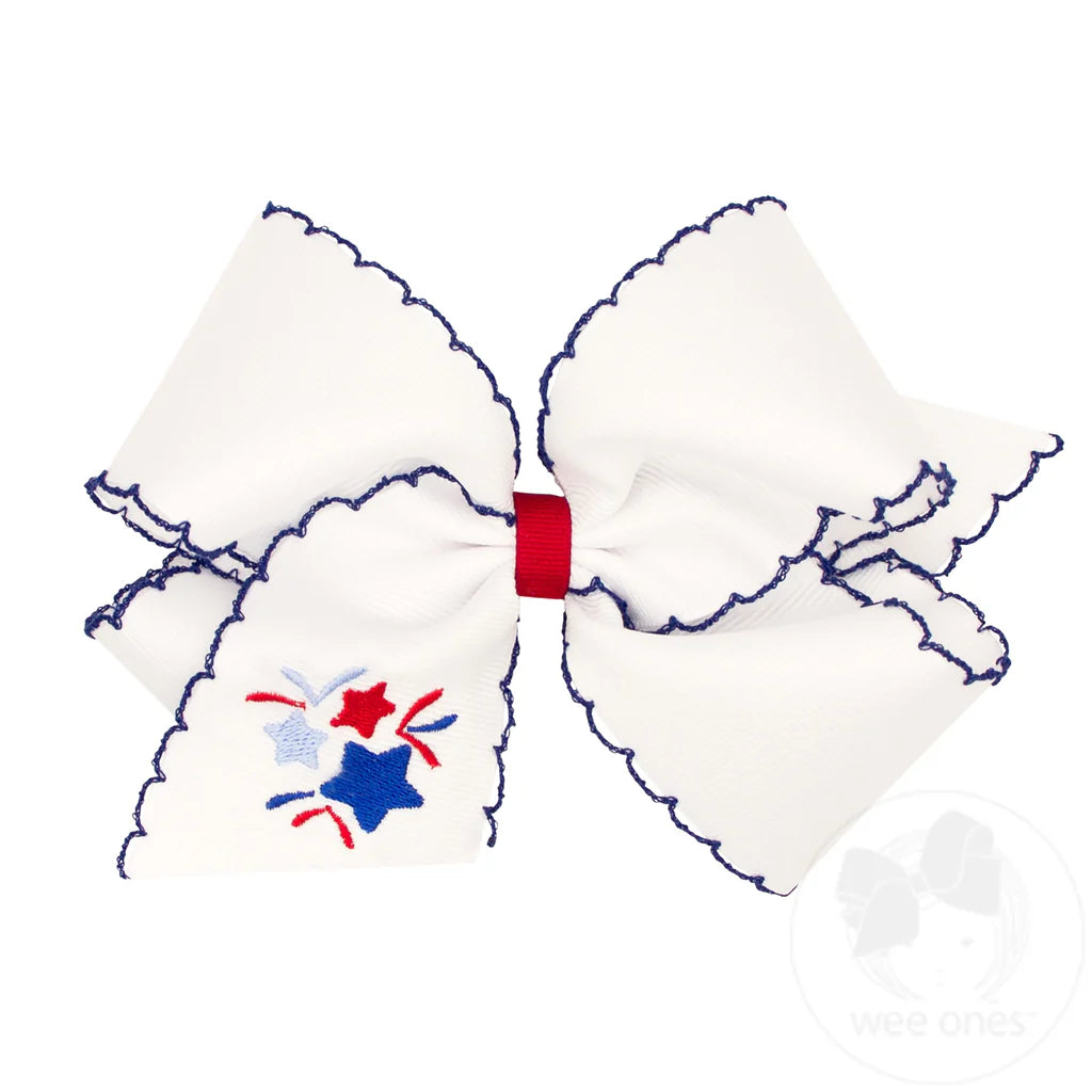 Moonstitch Edge Bow- Patriotic Firework Embroidery
