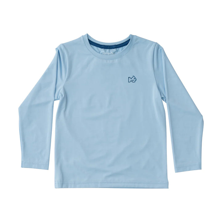Kids Pro Performance Long Sleeve Fishing T-shirt- Clear Sky Blue Boykin Spaniel