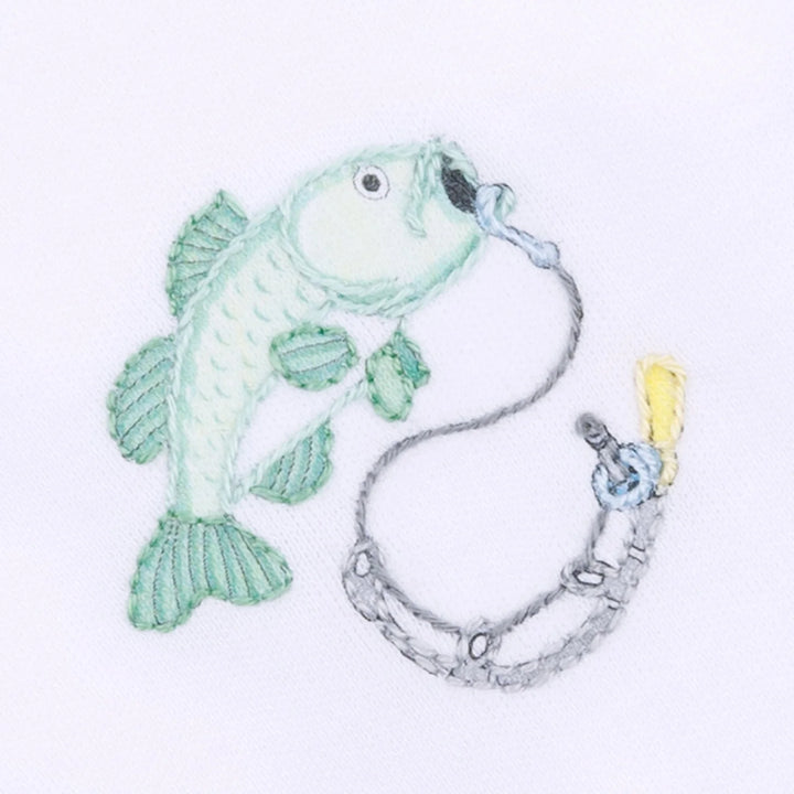 Hook, Line and Sinker Embroidered Footie