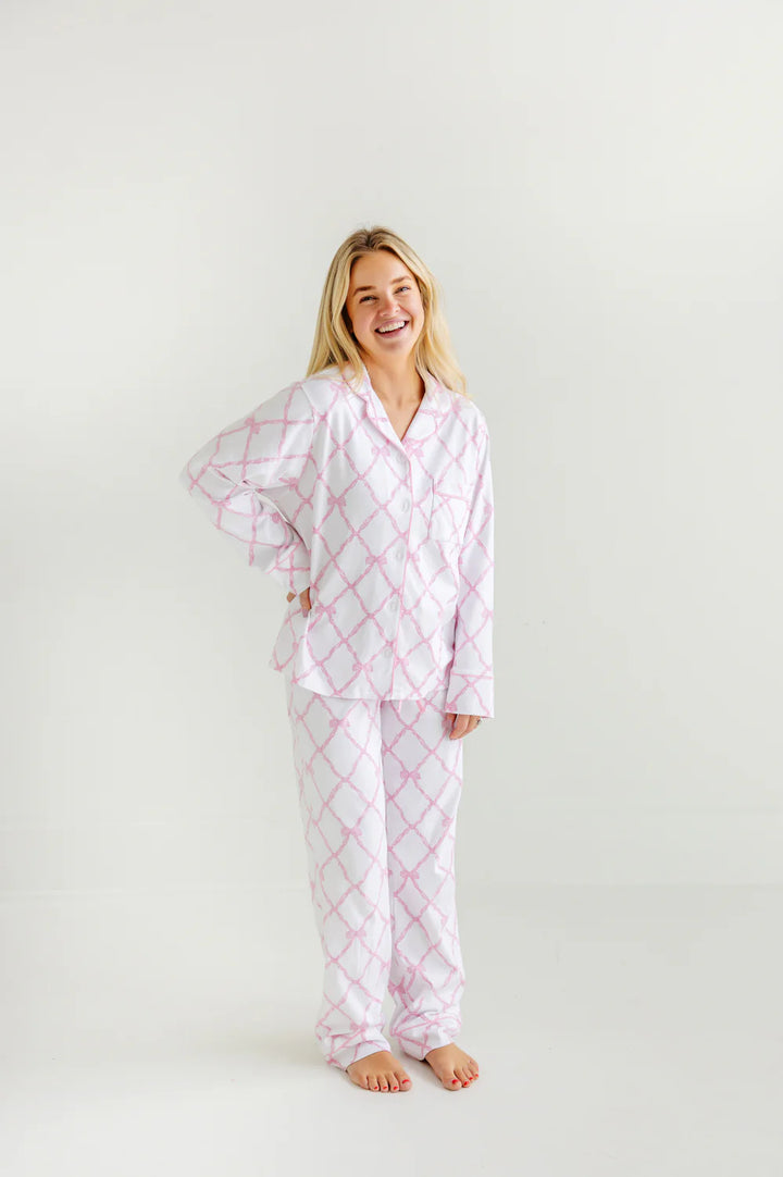 Let Me Lounge Pants - Belle Meade Bow- Pier Party Pink
