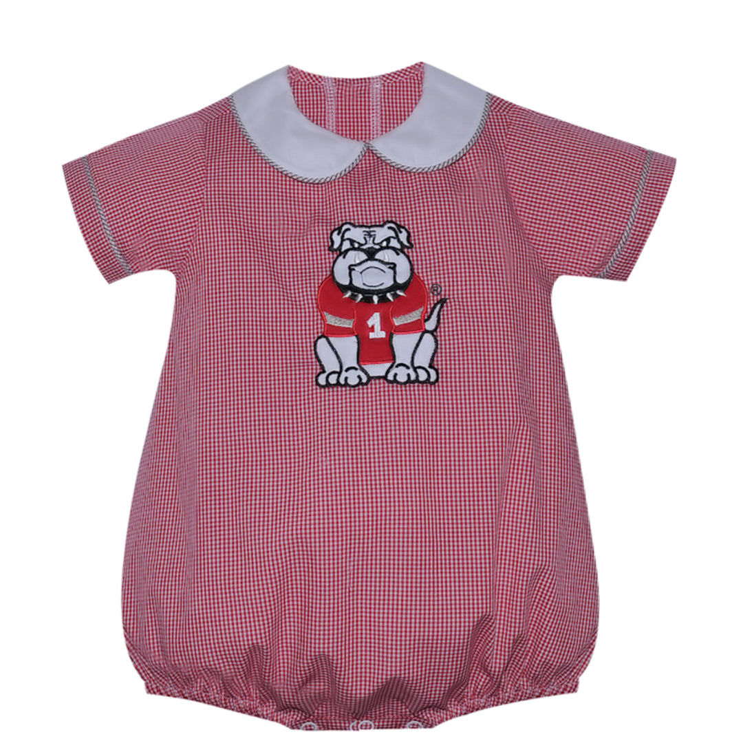 Applique Boy Bubble- Red/Black
