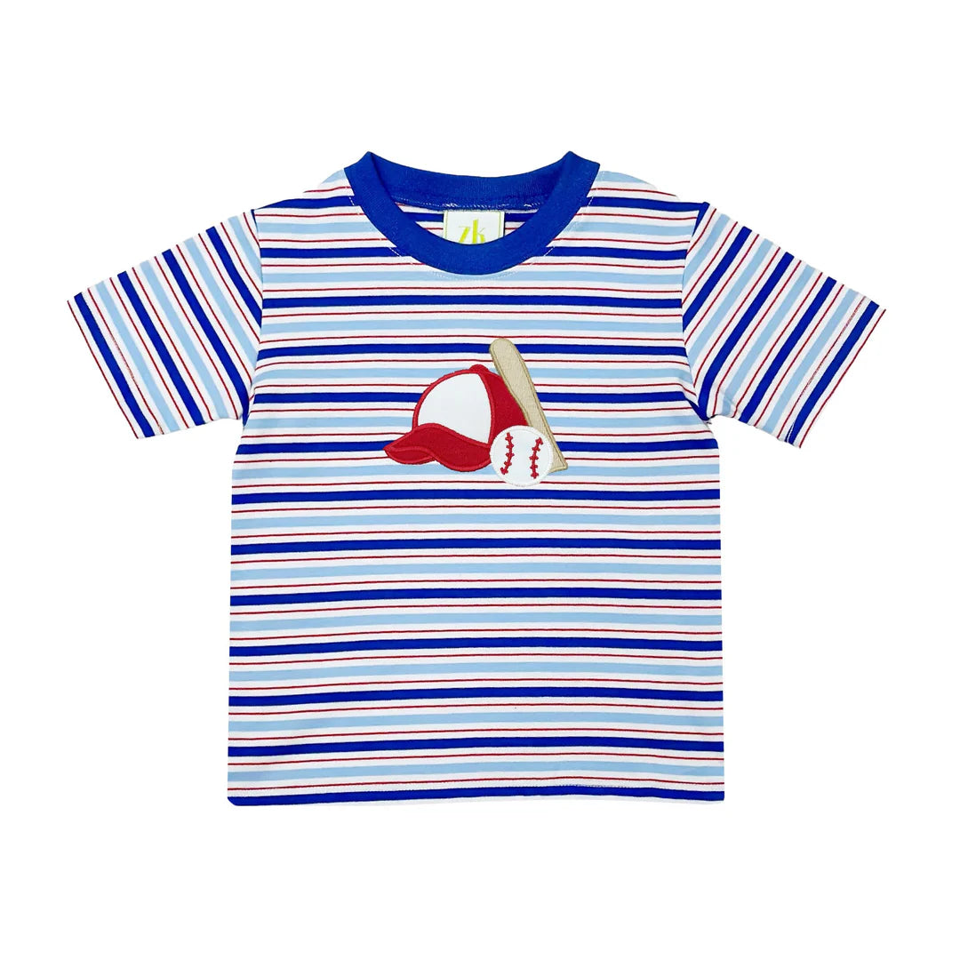 Baseball Harry's Play Tee- Royal Blue Bitty Stripe