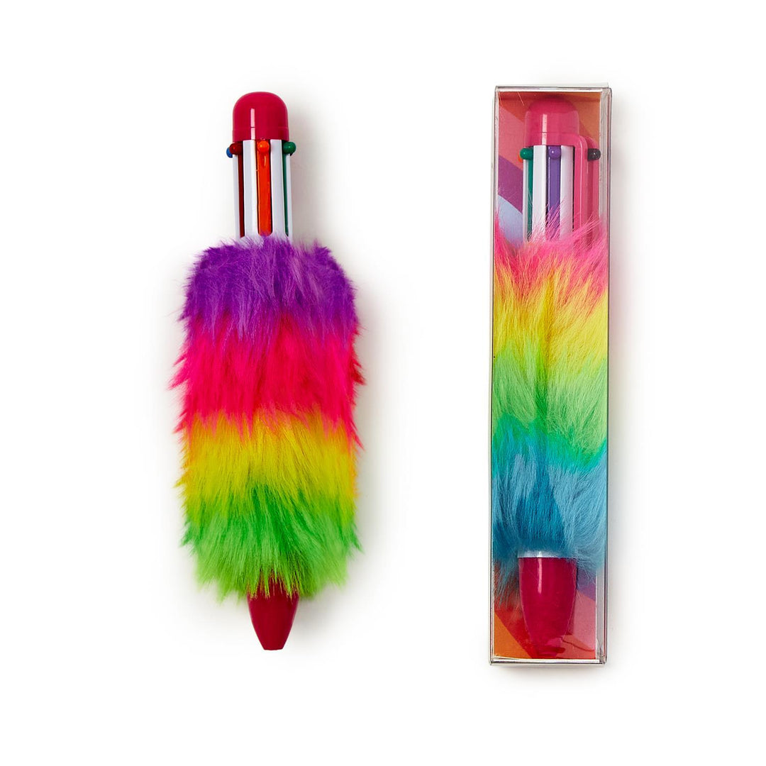 Rainbow Fuzzies Plush Rainbow 6 Colors Pen