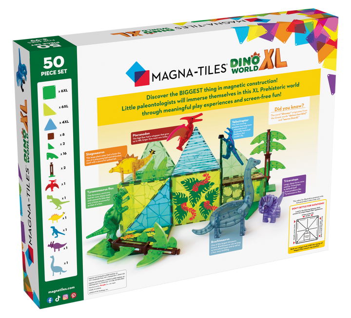 Magna-Tiles Dino World XL 50-Piece Set