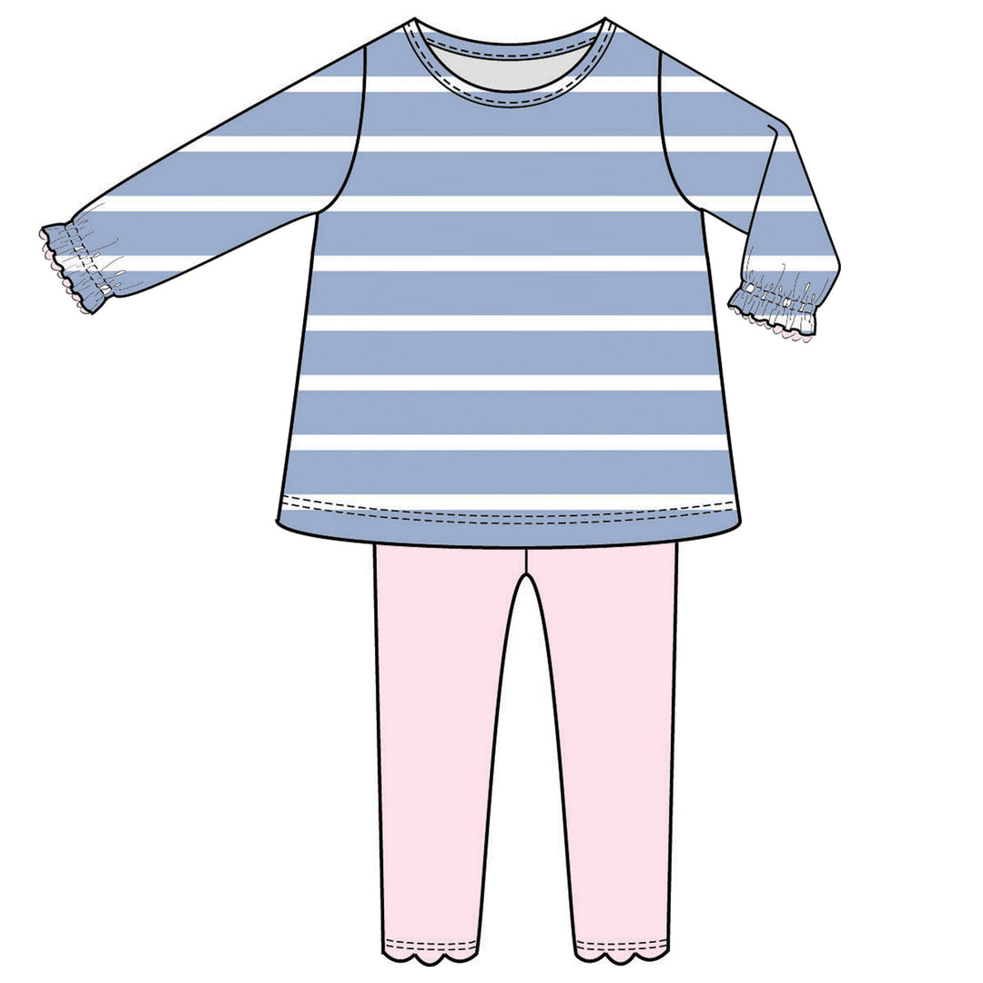 Pink and Blue Legging Set