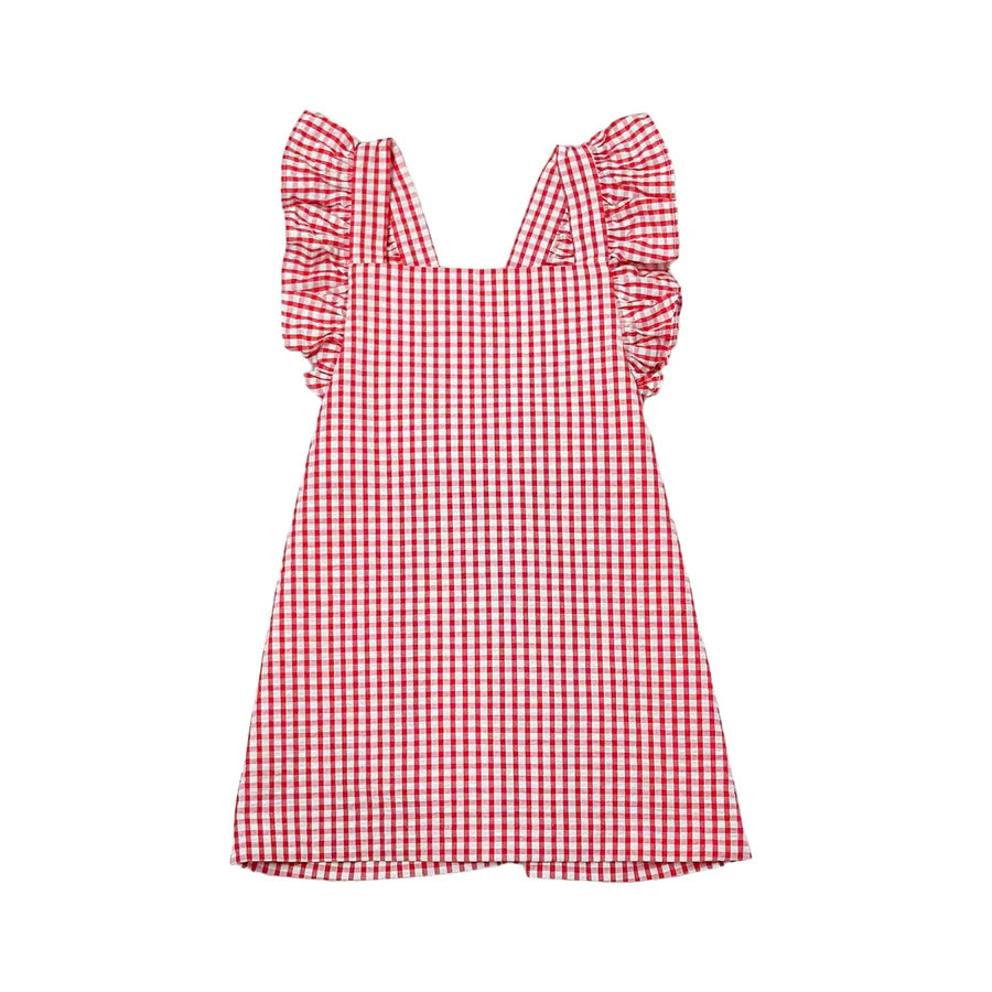 Skye Dress- Red Check Seersucker 3T