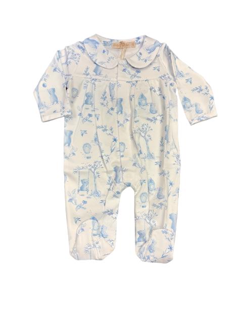 Toile De Jouy Footie- Blue