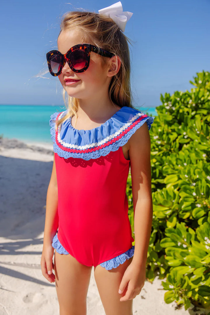 Sandy Lane Swimsuit- Richmond Red/Barbados Blue