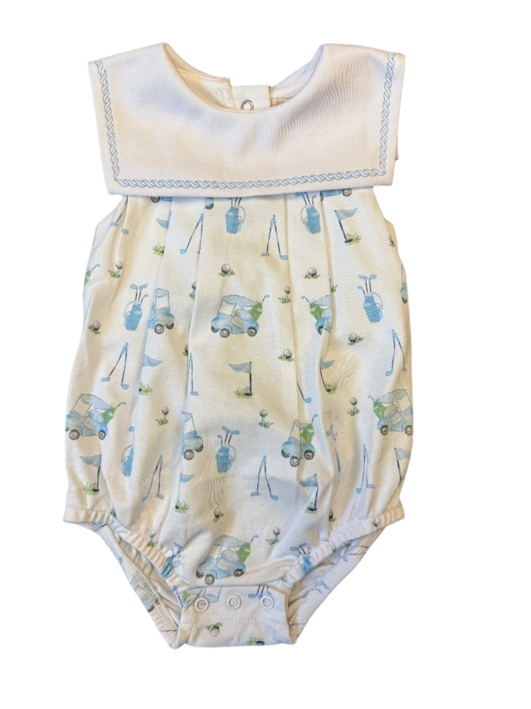 Sailor Bib Bubble- Light blue Golf Print