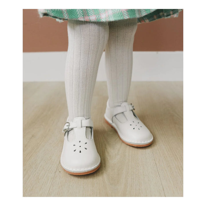 Joy T-Strap Mary Jane- White