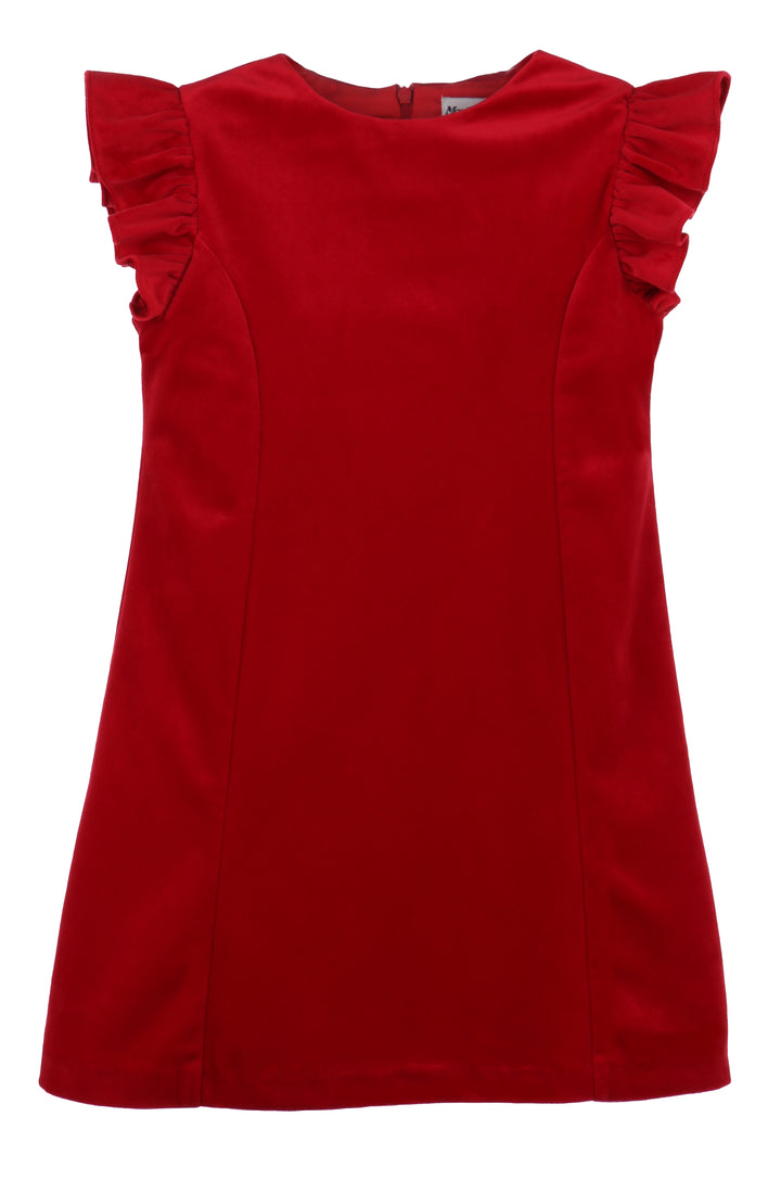 Deluxe Velvet Shift Dress- Red