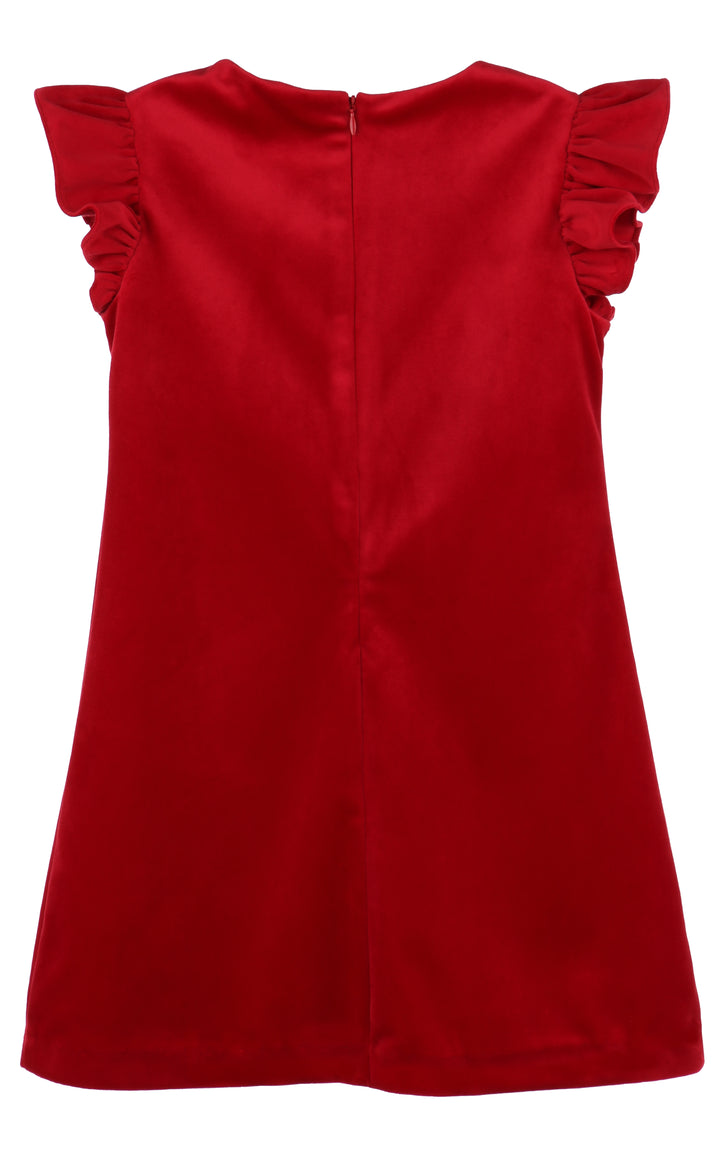 Deluxe Velvet Shift Dress- Red