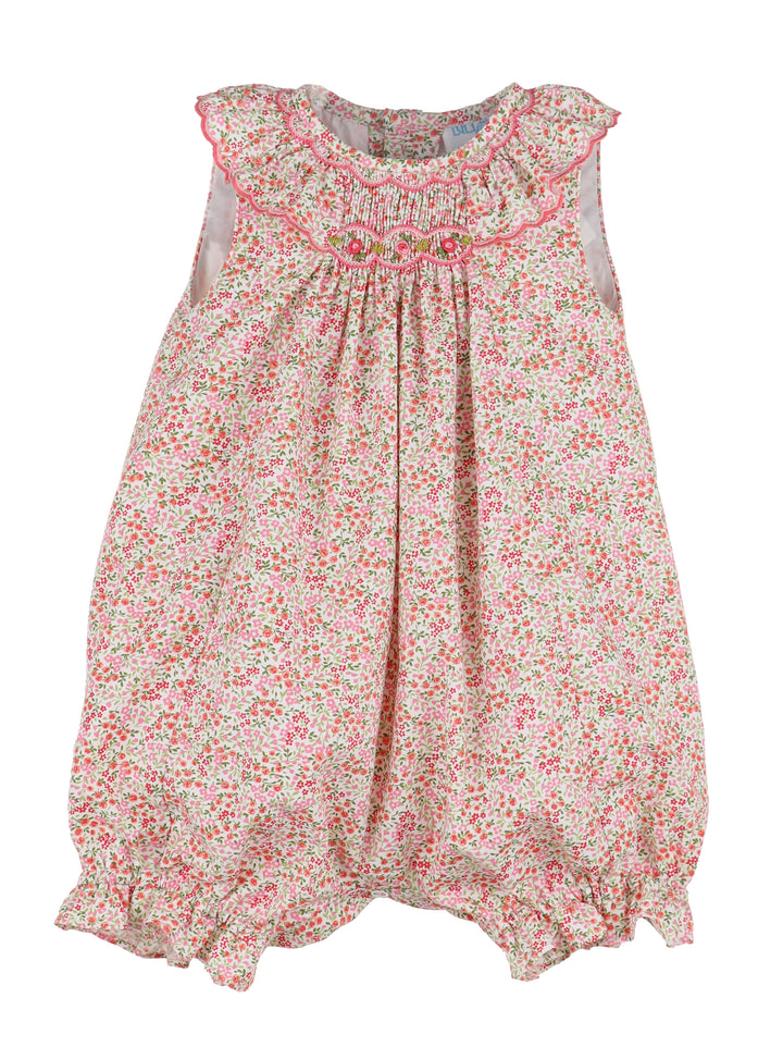 Tiny Floral Smock Bubble- Pink