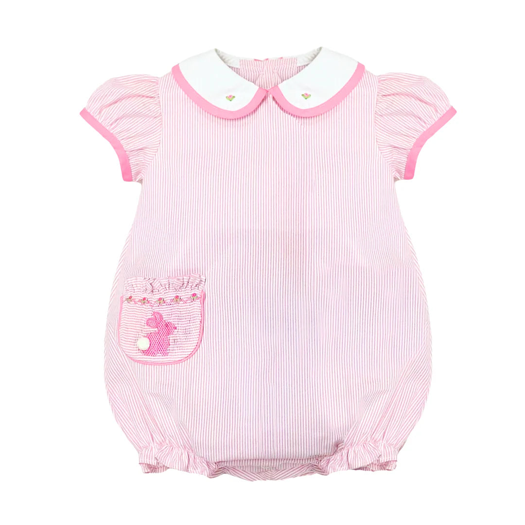 Bunny Harriet Bubble- Pink Spanish Seersucker