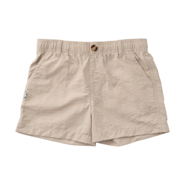 Boy's Outrigger Performance Shor- Classic Ancient Scroll Khaki