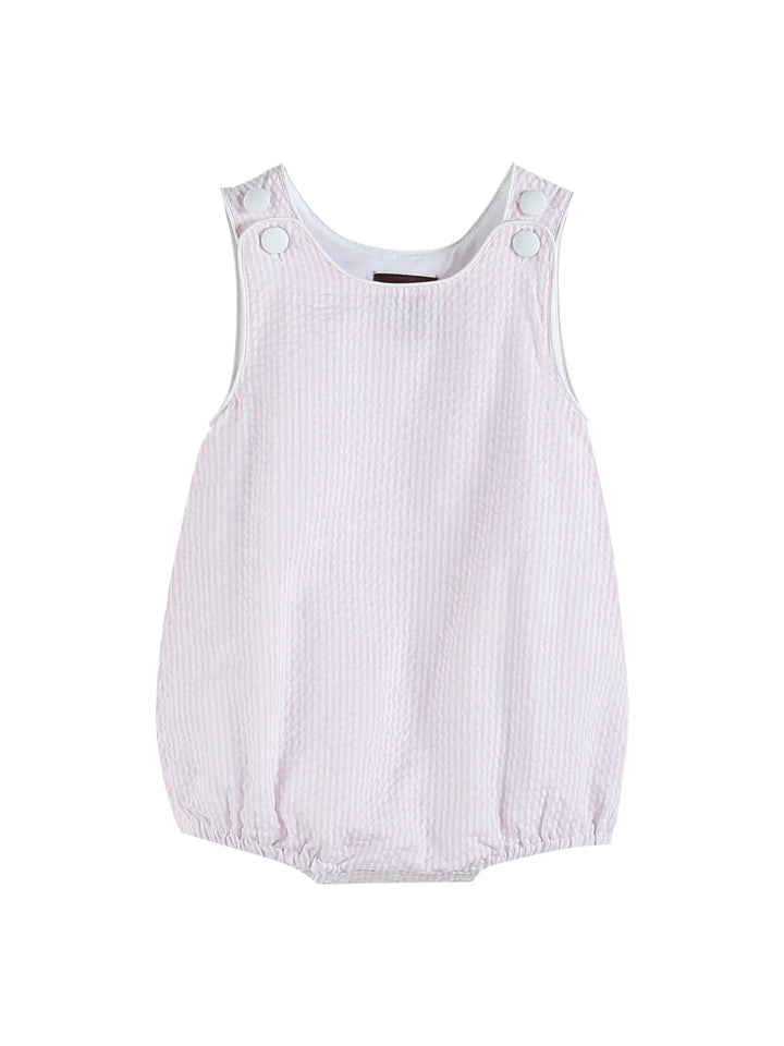 Classic Pink Seersucker Bubble Romper