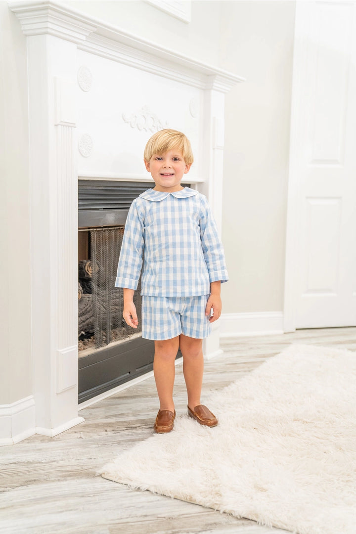 Browning Blue Check Kid's Shorts Set