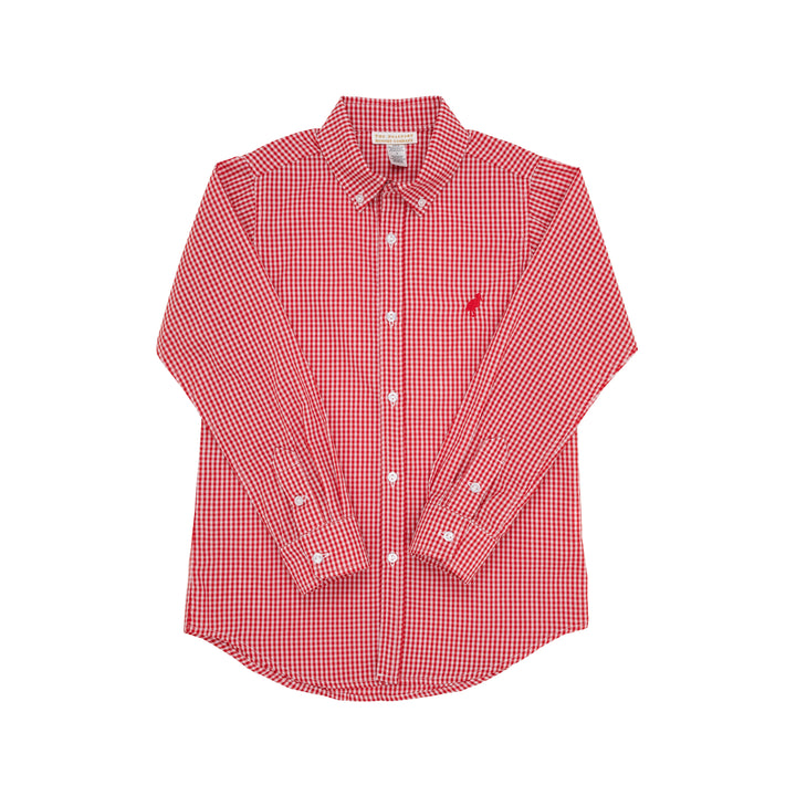 Dean's List Dress Shirt- Richmond Red Mini Gingham