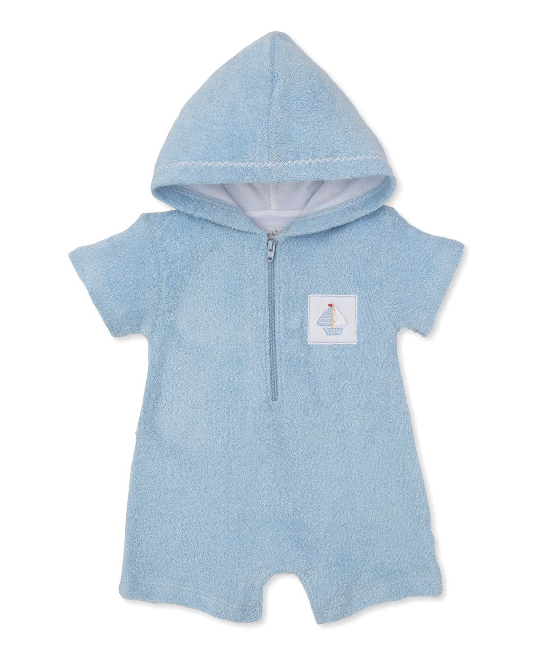 Saturday Regatta Terry Romper- Light Blue