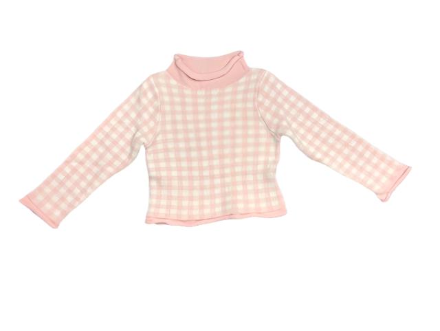 Rollneck Sweater- Pink Gingham