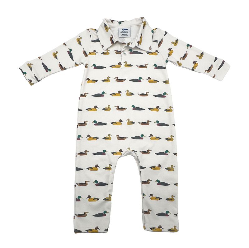 CBC Signature Polo LS Romper- Mallards