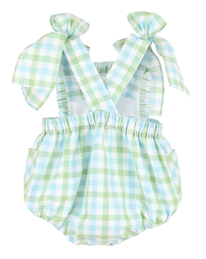 Pastel Plaid Sunsuit- Blue/Green